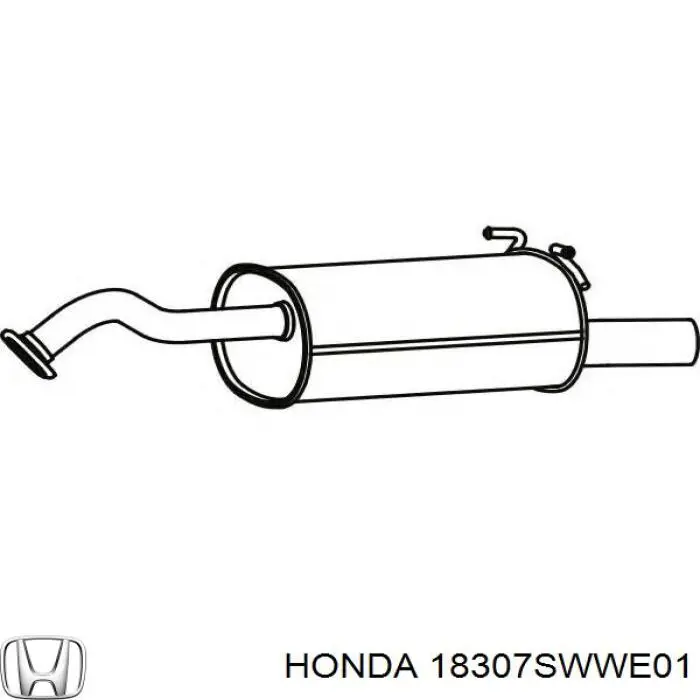 18307SWWE01 Honda Silenciador, parte traseira