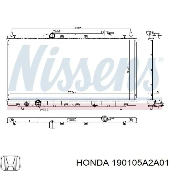 Radiador de esfriamento de motor Honda 190105A2A01 preço, a partir de 113,91 USD