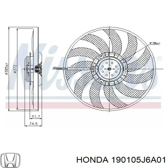 190105J6A01 Honda Radiador de esfriamento de motor