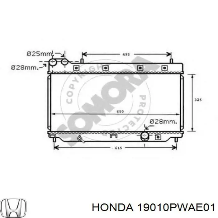 Radiador de esfriamento de motor Honda 19010PWAE01 preço, a partir de 72,91 USD