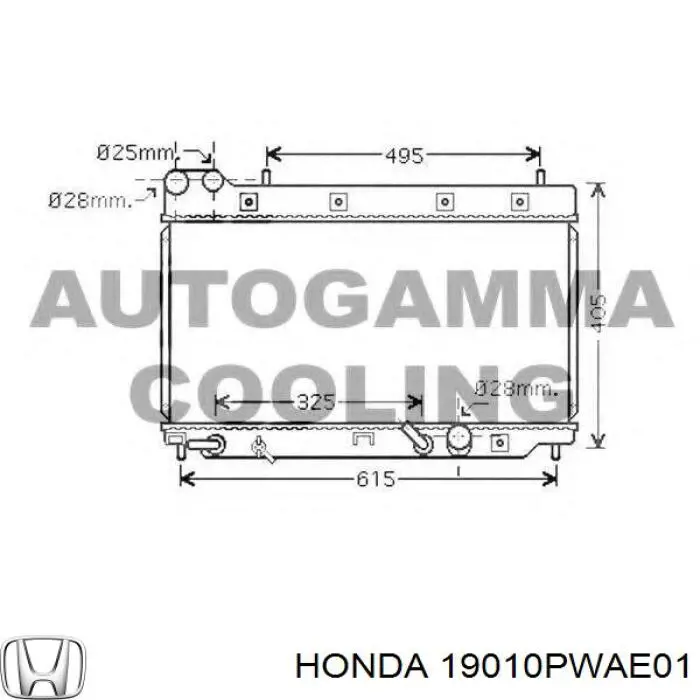 Radiador de esfriamento de motor 19010PWAE01 Honda