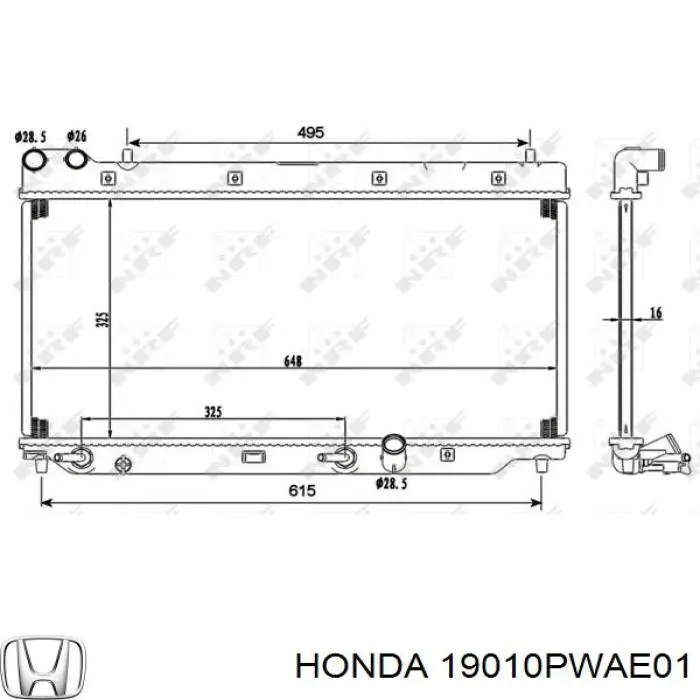 Radiador de esfriamento de motor Honda 19010PWAE01 preço, a partir de 91,95 USD