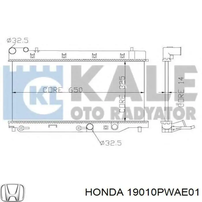 Compre 19010PWAE01 Honda Radiador de esfriamento de motor