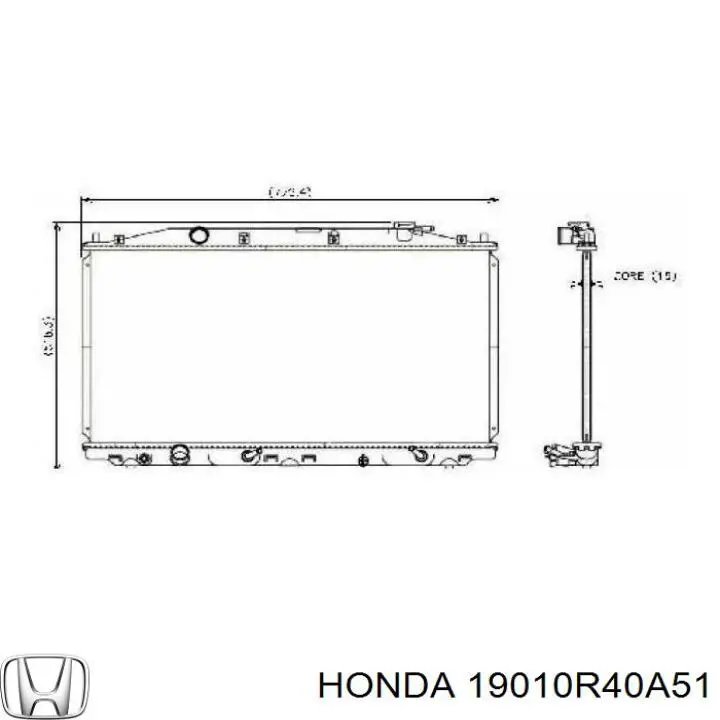 19010R40A51 Honda Radiador de esfriamento de motor