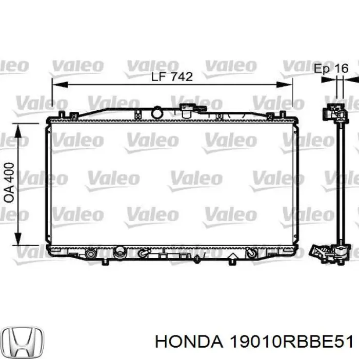 Compre 19010RBBE51 Honda Radiador de esfriamento de motor