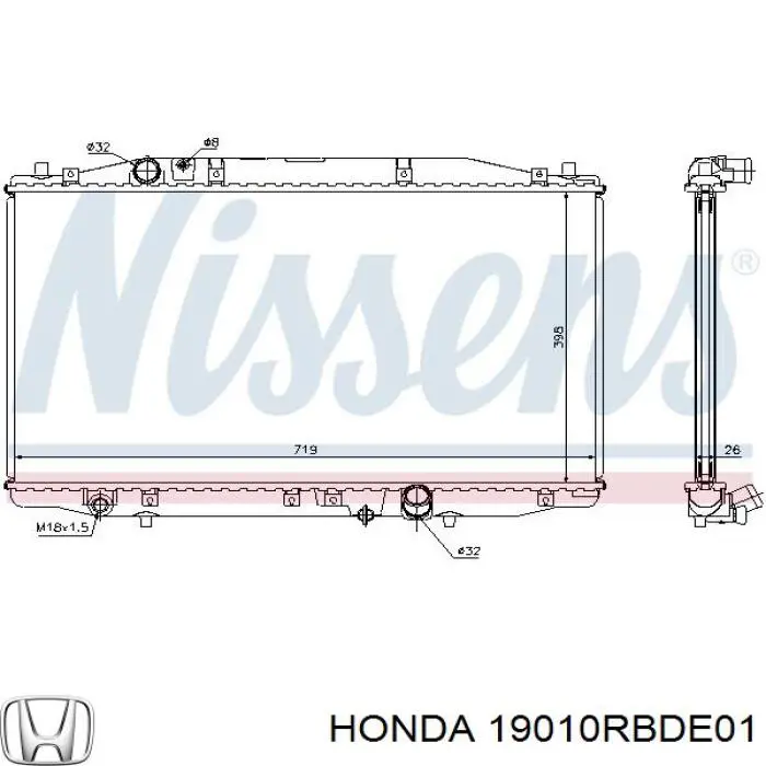 Radiador de esfriamento de motor Honda 19010RBDE01 preço, a partir de 217,52 USD