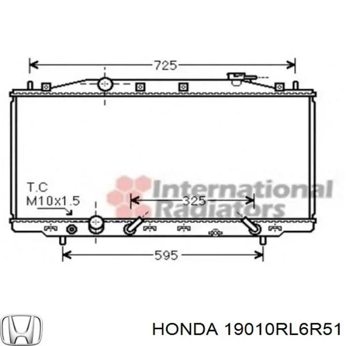 Compre 19010RL6R51 Honda Radiador de esfriamento de motor