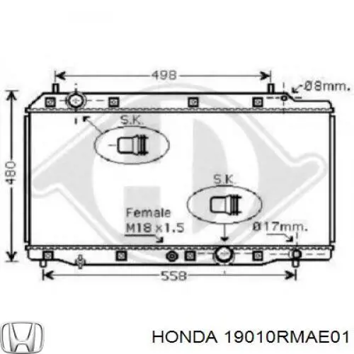Compre 19010RMAE01 Honda Radiador de esfriamento de motor