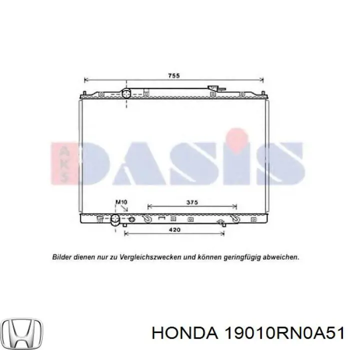 Compre 19010RN0A51 Honda Radiador de esfriamento de motor