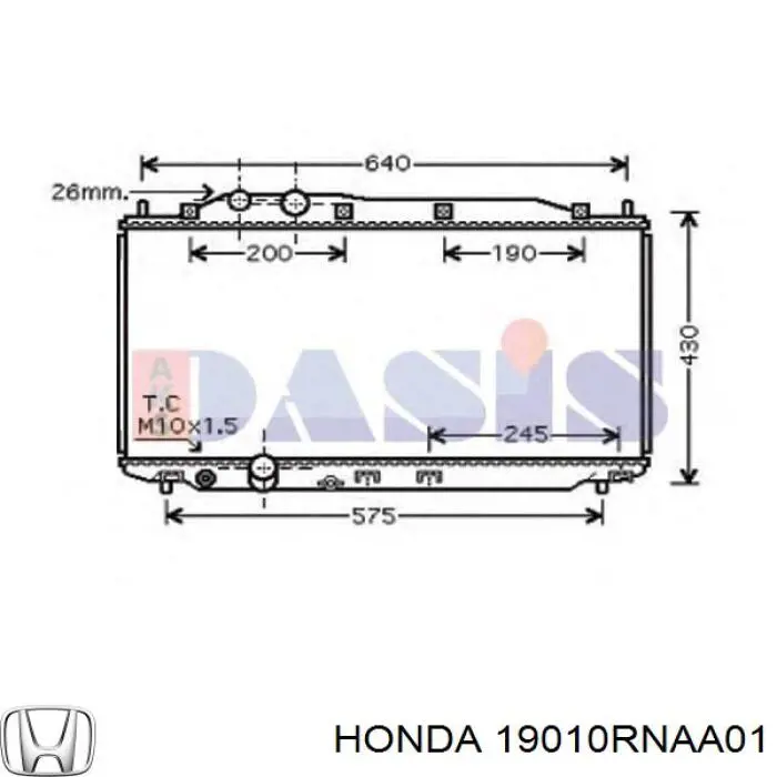 Radiador de esfriamento de motor 19010RNAA01 Honda