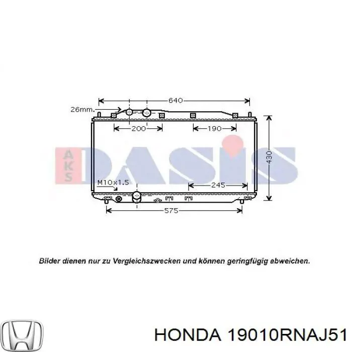 Compre 19010RNAJ51 Honda Radiador de esfriamento de motor