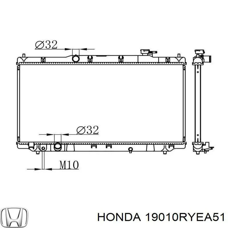 19010RYEA51 Honda Radiador de esfriamento de motor