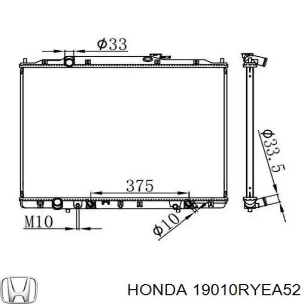 19010RYEA52 Honda Radiador de esfriamento de motor