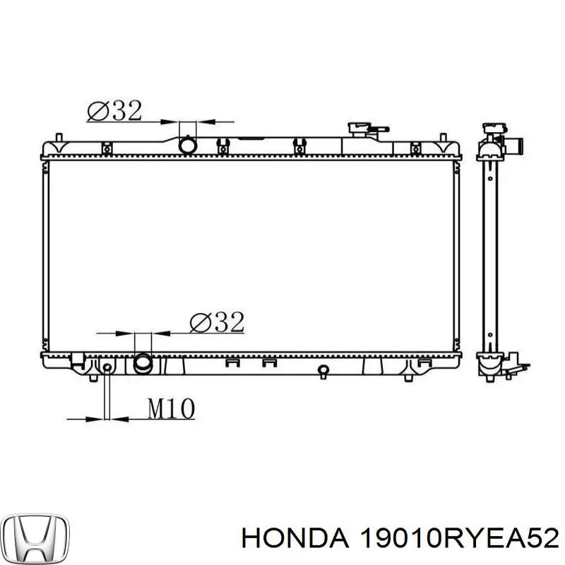 Radiador de esfriamento de motor 19010RYEA52 Honda