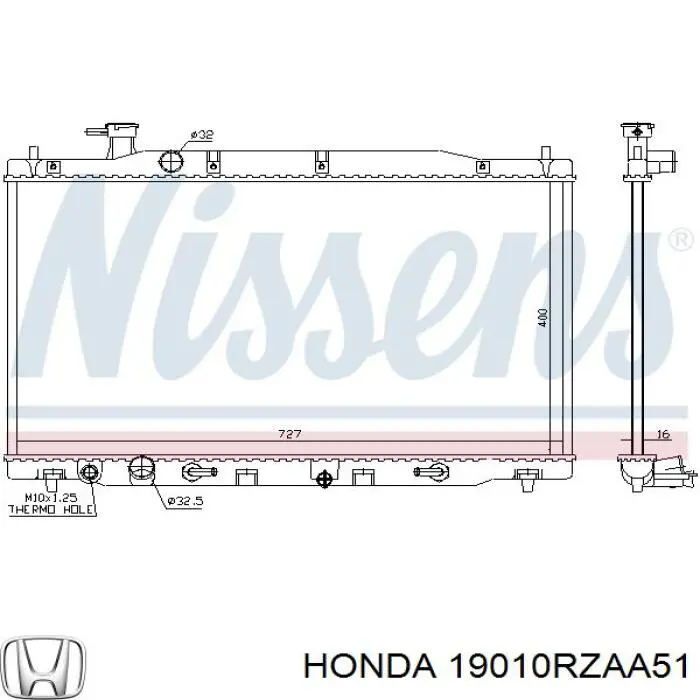 Compre 19010RZAA51 Honda Radiador de esfriamento de motor