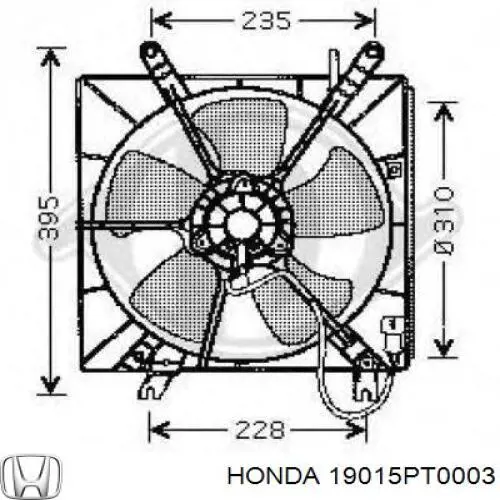 Compre 19015PT0003 Honda Difusor do radiador de esfriamento