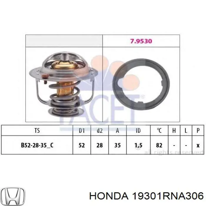 Termostato Honda 19301RNA306 preço, a partir de 12,79 USD