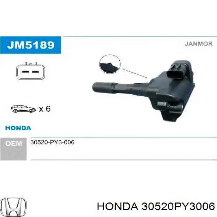 Bobina de ignição Honda 30520PY3006 preço, a partir de 62,99 USD