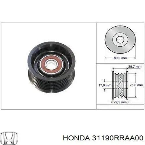 Rolo parasita da correia de transmissão Honda 31190RRAA00 preço, a partir de 35,82 USD