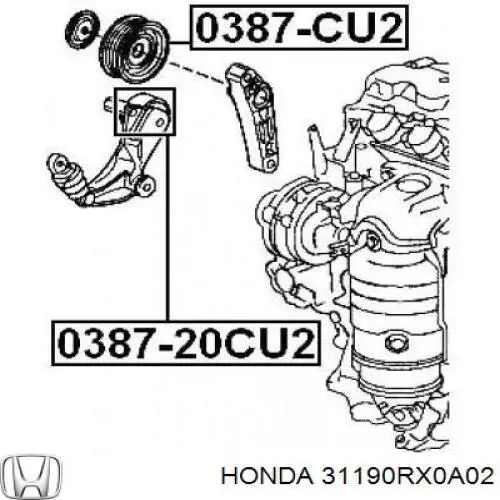 31190RX0A02 Honda Rolo parasita da correia de transmissão