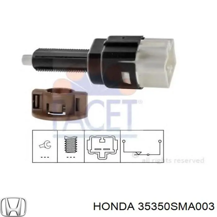 Sensor de ativação do sinal de parada Honda 35350SMA003 preço, a partir de 25,62 USD