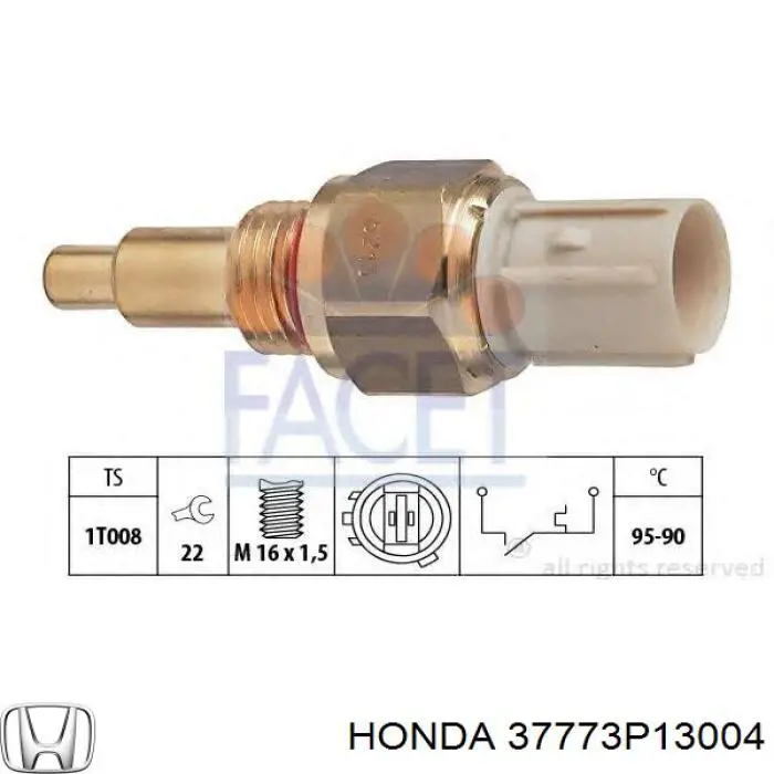 Compre 37773P13004 Honda Sensor de temperatura do fluido de esfriamento (de ativação de ventilador do radiador)