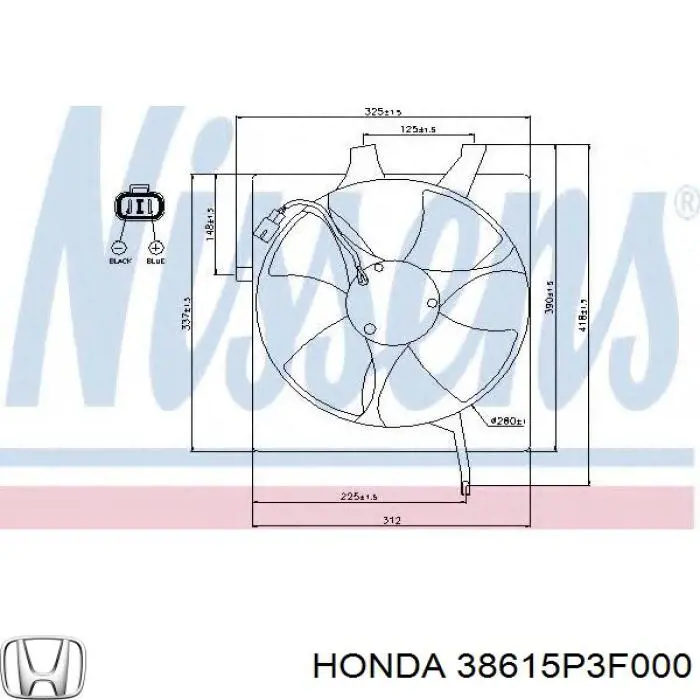Difusor do radiador de aparelho de ar condicionado Honda 38615P3F000 preço, a partir de 30,63 USD