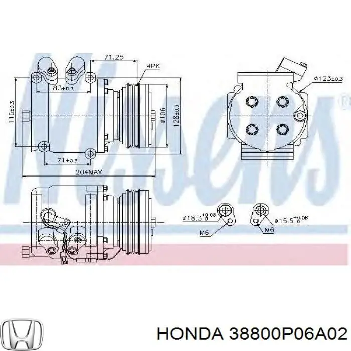 Compressor de aparelho de ar condicionado Honda 38800P06A02 preço, a partir de 62,79 USD