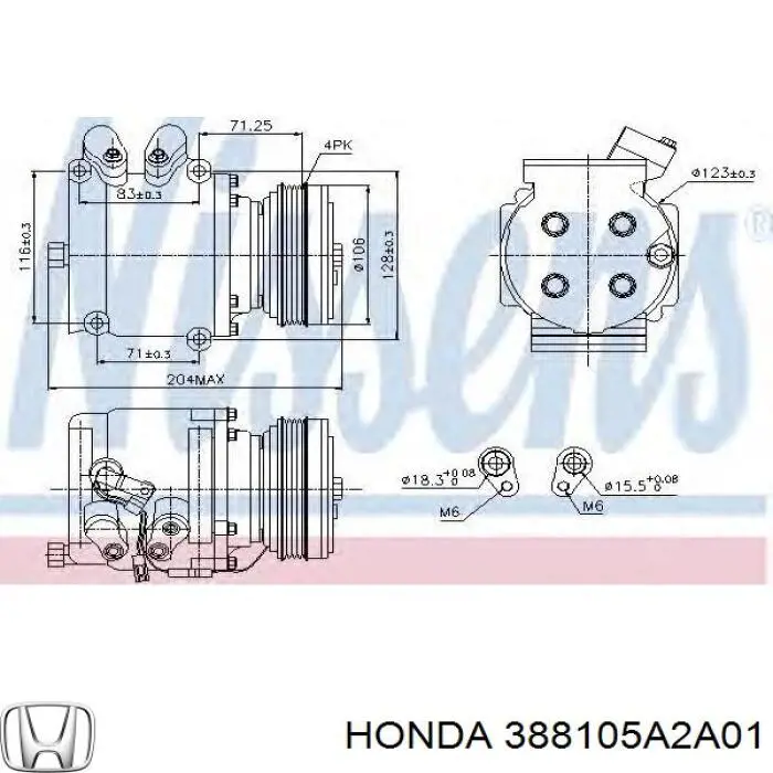 Compre 388105A2A01 Honda Compressor de aparelho de ar condicionado