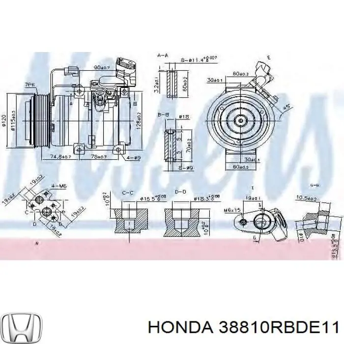 Compre 38810RBDE11 Honda Compressor de aparelho de ar condicionado