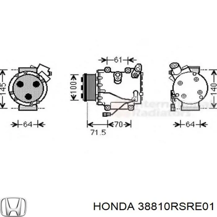 Compressor de aparelho de ar condicionado Honda 38810RSRE01 preço, a partir de 411,17 USD