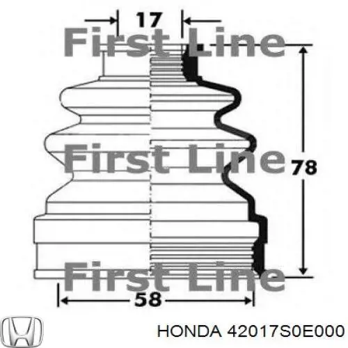 Compre 42017S0E000 Honda Bota de proteção externa de junta homocinética do semieixo traseiro