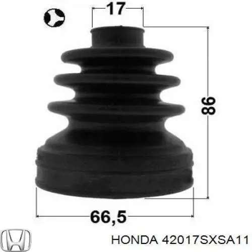 Compre 42017SXSA11 Honda Bota de proteção interna de junta homocinética do semieixo dianteiro
