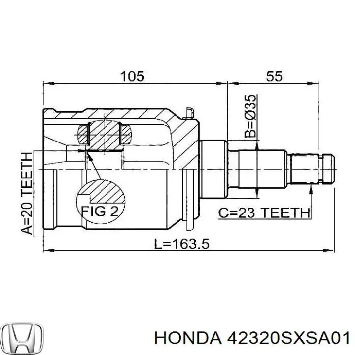 Junta homocinética interna traseira Honda 42320SXSA01 preço, a partir de 357,81 USD