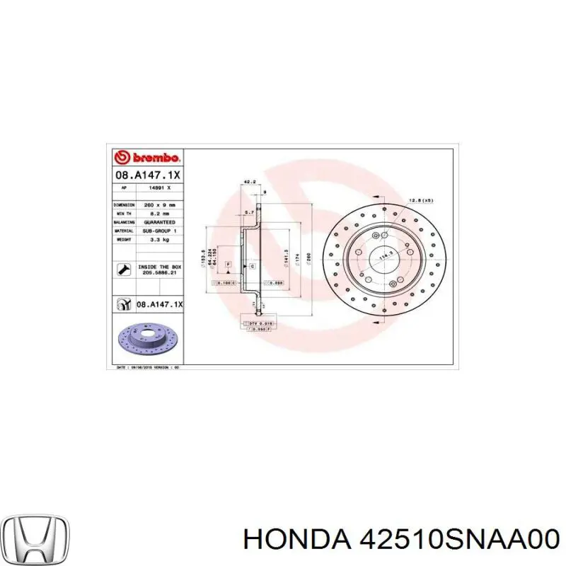 Compre 42510SNAA00 Honda Disco do freio traseiro