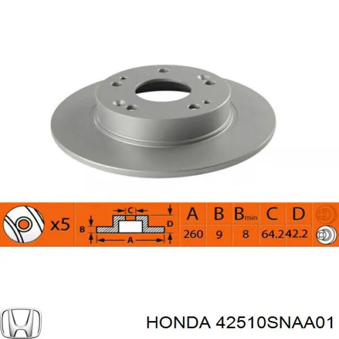Compre 42510SNAA01 Honda Disco do freio traseiro