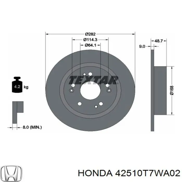 Compre 42510T7WA02 Honda Disco do freio traseiro