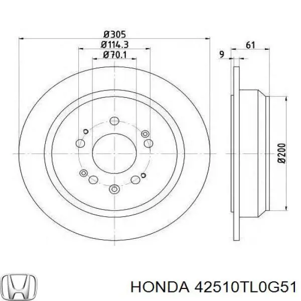 Compre 42510TL0G51 Honda Disco do freio traseiro