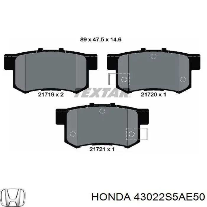 Sapatas do freio traseiras de disco Honda 43022S5AE50 preço, a partir de 22,28 USD