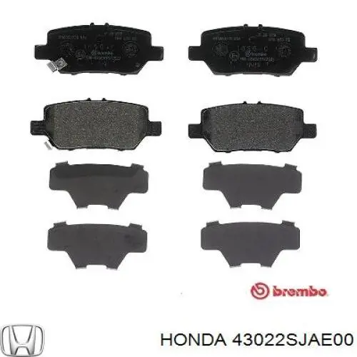 Sapatas do freio traseiras de disco Honda 43022SJAE00 preço, a partir de 30,40 USD