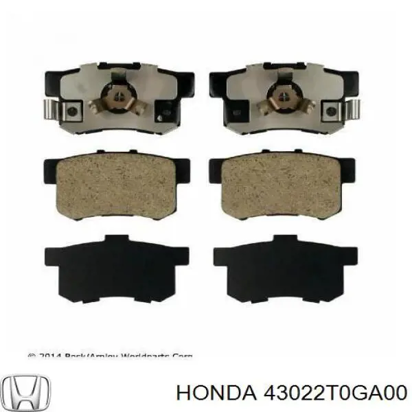 43022T0GA00 Honda Sapatas do freio traseiras de disco