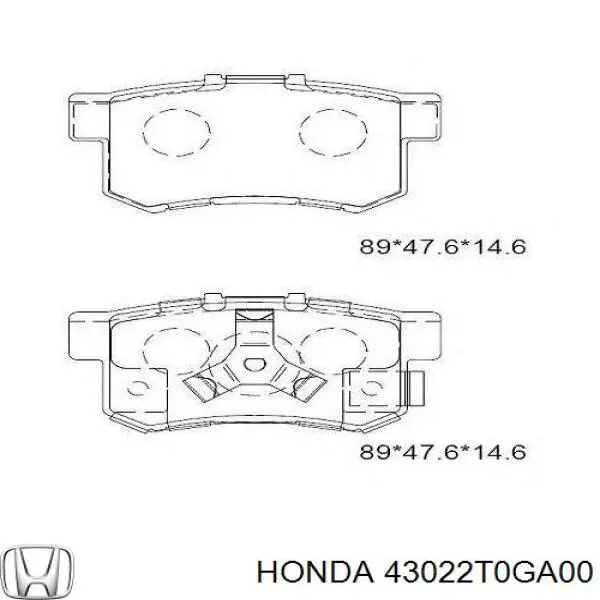 Compre 43022T0GA00 Honda Sapatas do freio traseiras de disco
