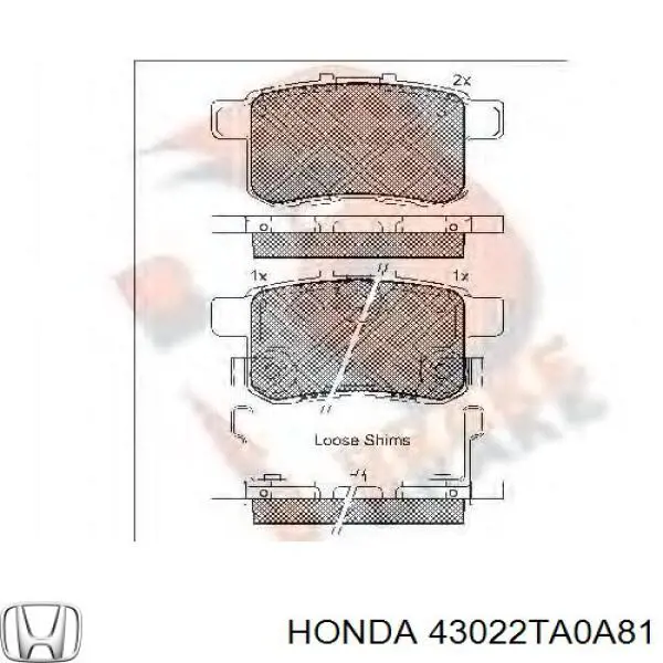 Sapatas do freio traseiras de disco Honda 43022TA0A81 preço, a partir de 28,55 USD