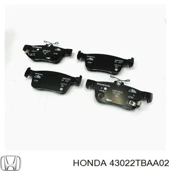 43022TBAA02 Honda Sapatas do freio traseiras de disco