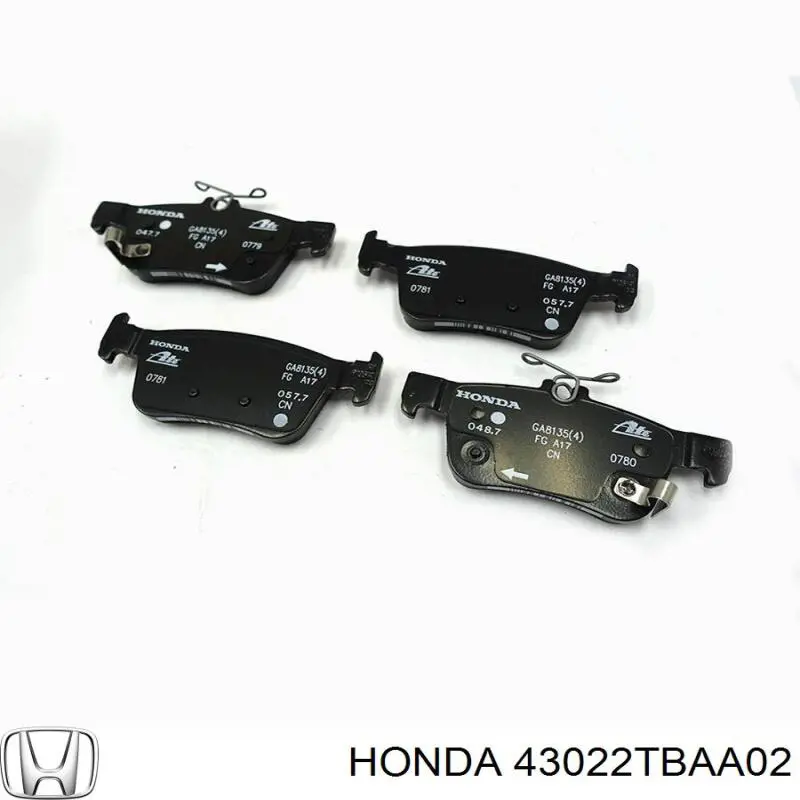 Compre 43022TBAA02 Honda Sapatas do freio traseiras de disco