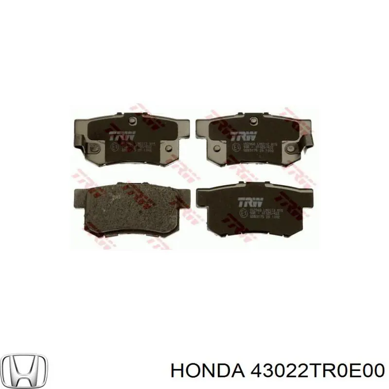 Compre 43022TR0E00 Honda Sapatas do freio traseiras de disco
