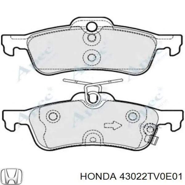 Compre 43022TV0E01 Honda Sapatas do freio traseiras de disco
