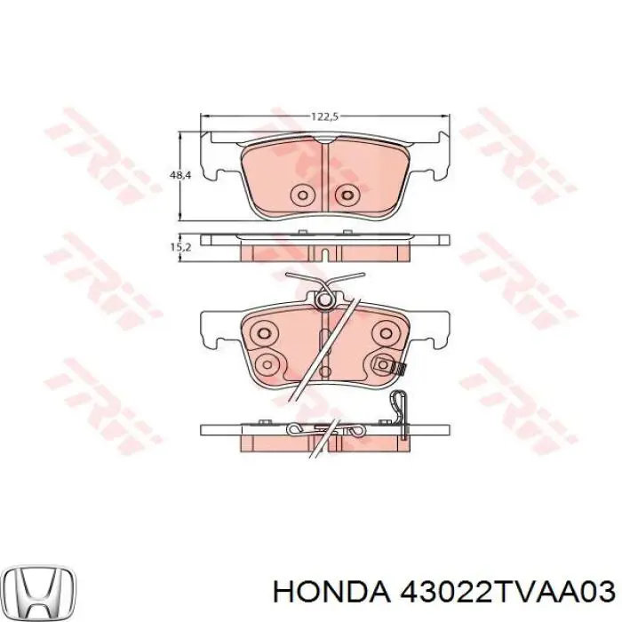 Sapatas do freio traseiras de disco Honda 43022TVAA51 preço, a partir de 42,84 USD