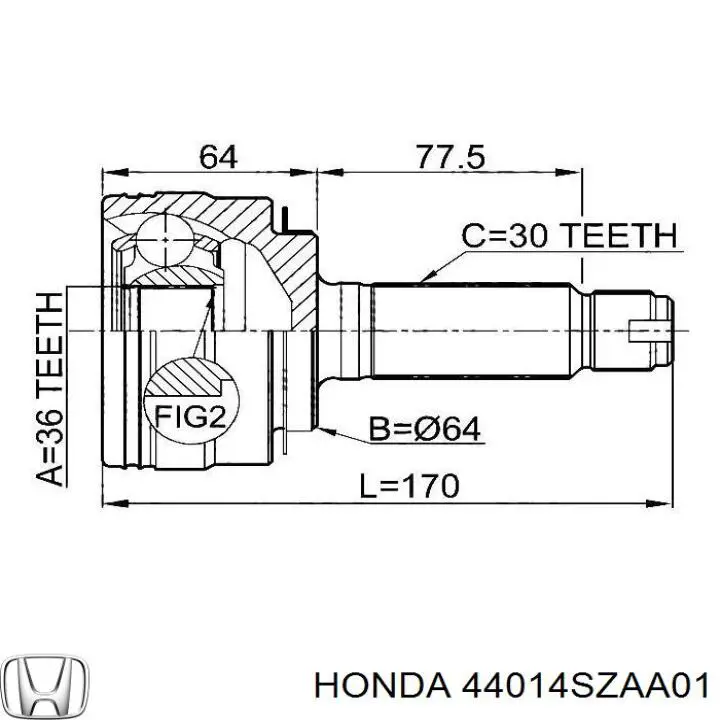 Junta homocinética externa dianteira Honda 44014SZAA01 preço, a partir de 43,47 USD