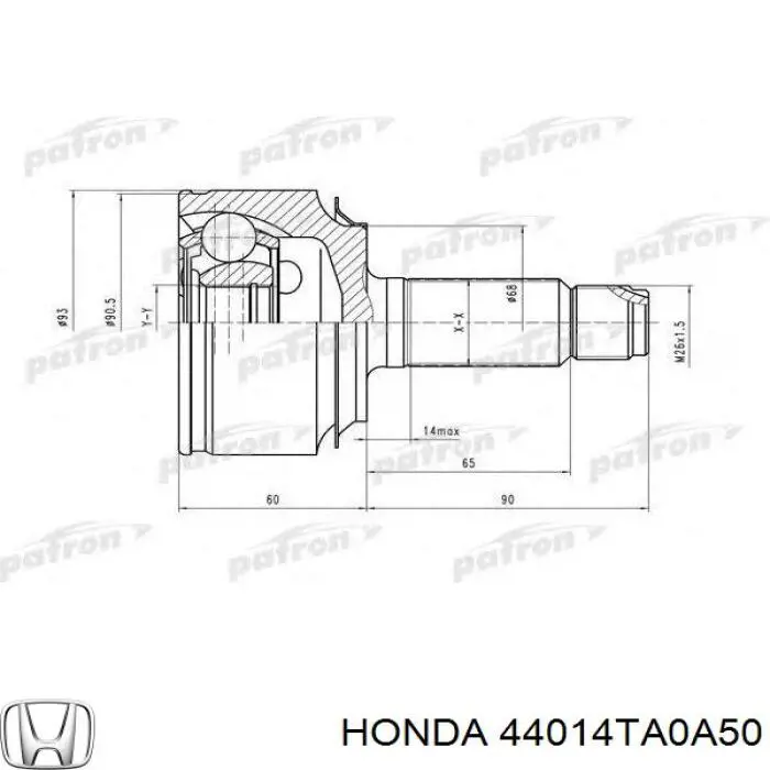 Junta homocinética externa dianteira Honda 44014TA0A50 preço, a partir de 50,81 USD